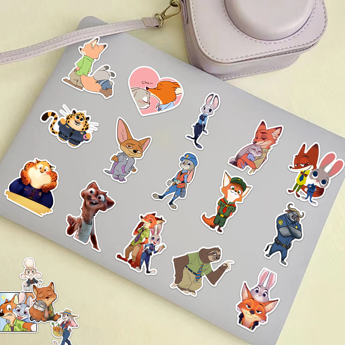 行李箱动物耳机儿童手账防水贴画