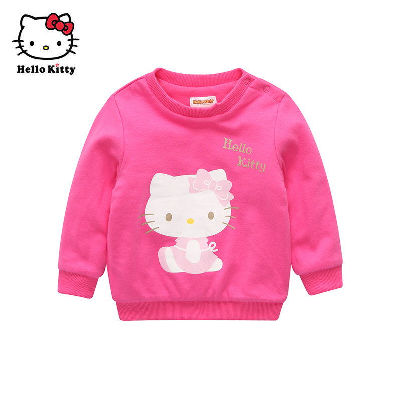 Hello Kitty女童纯棉打底衫夹棉休闲卫衣秋冬保暖套头上衣