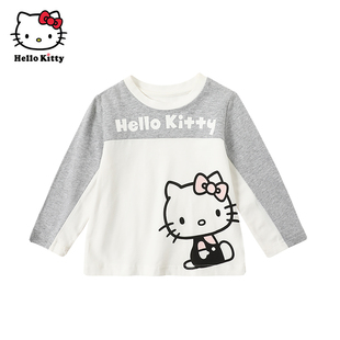 HelloKitty童装女童上衣打底衫春秋休闲棉圆领长袖T恤