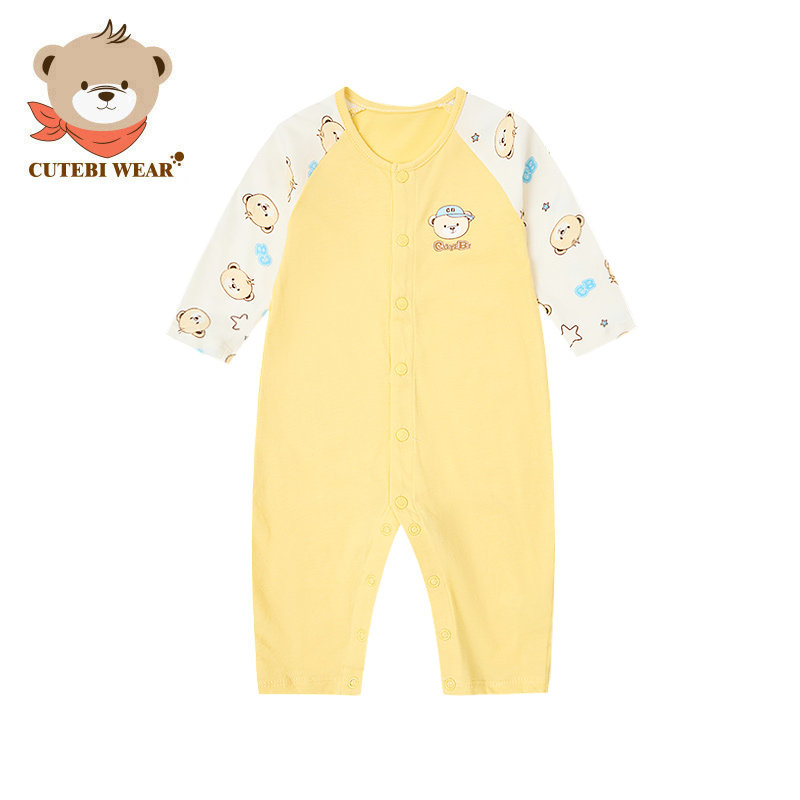 清仓Cutebi Wear男童春季纯棉长袖连身装游戏装婴儿爬服连体衣