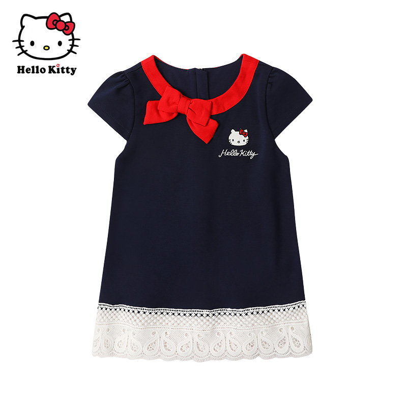 HelloKitty童装春款女童连衣裙儿童学院风洋装时尚裙子