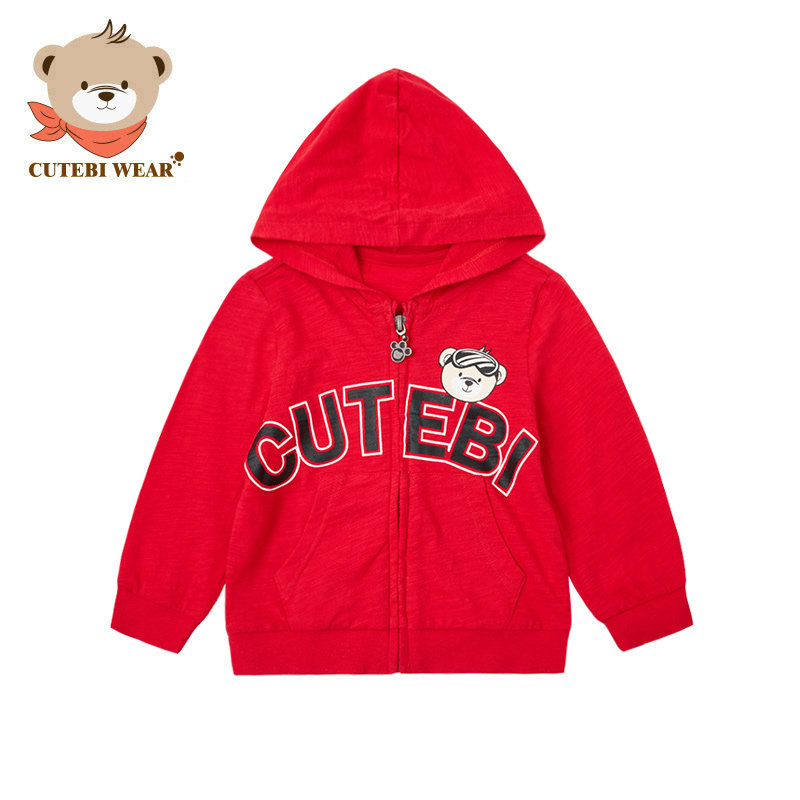 清仓Cutebi Wear夏季纯棉男童连帽针织外套休闲宽松薄开衫图片