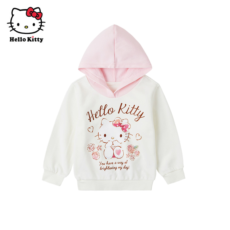 Hello Kitty凯蒂猫童装女童春款长袖连帽卫衣儿童休闲上衣