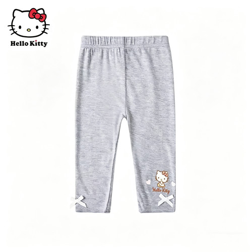 Hello Kitty夏季女童莫代尔七分打底裤卡通印花休闲七分裤子
