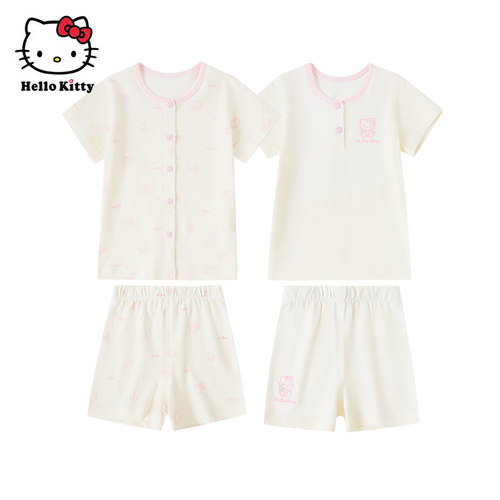 Hello Kitty女童夏季短袖短裤家居服套装纯棉内衣