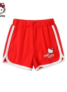 Hello Kitty童装女童夏款休闲裤子纯棉短裤运动裤丝柔棉