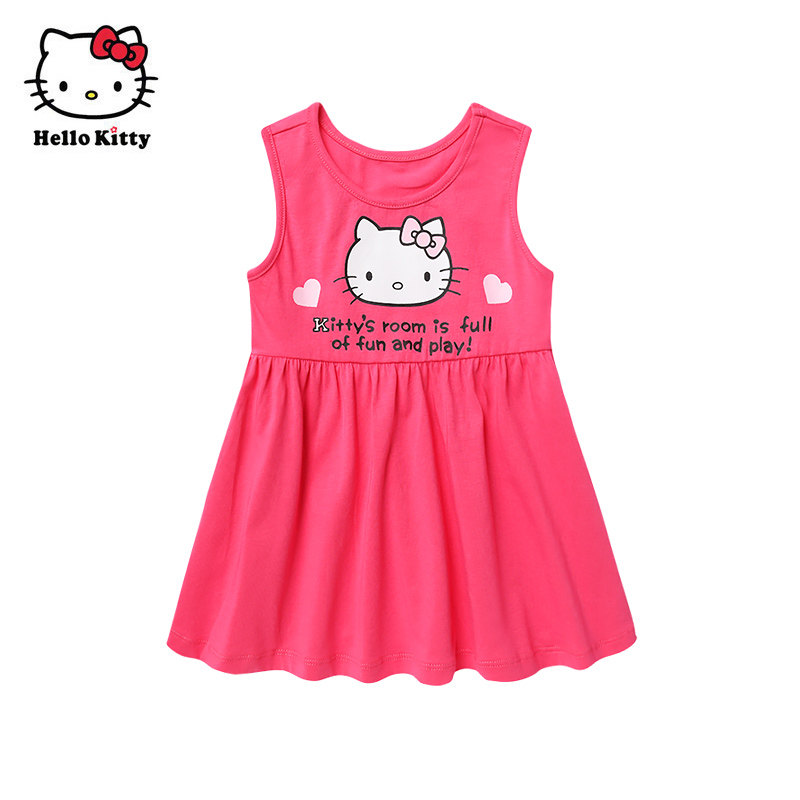Hello Kitty女童棉连衣裙无袖可爱公主裙子儿童洋装背心裙图片