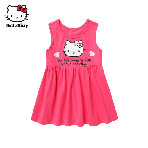 Hello Kitty女童棉连衣裙无袖可爱公主裙子儿童洋装背心裙