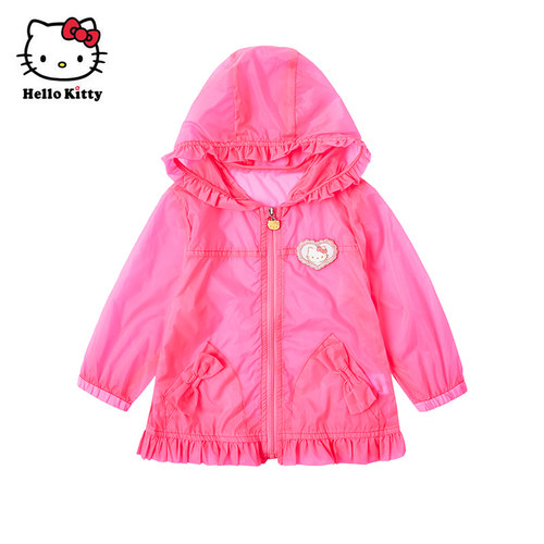 Hello Kitty童装女童夏季薄款连帽外套休闲开衫外套防晒衣