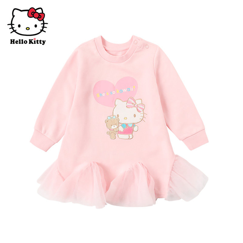 Hello Kitty童装女童长袖网纱连衣裙子洋装,童装/婴儿装/亲子装,连衣裙,淘宝优惠券,粉丝福利购,淘宝优惠卷