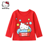 HelloKitty童装 上衣T恤 童装 春棉女童圆领长袖 T恤打底衫