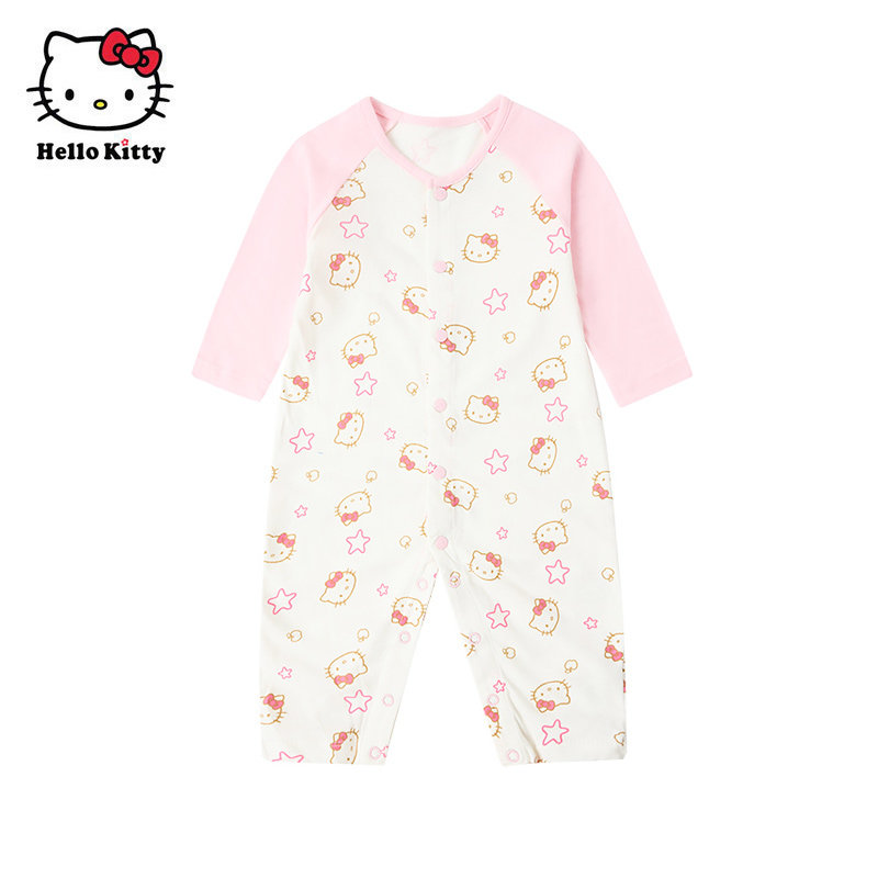 清仓Hello Kitty凯蒂猫纯棉春长袖连体衣婴儿爬服宝宝连身游戏装