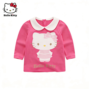 HelloKitty童装女童长袖T恤打底衫儿童棉春秋长款上衣