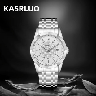 卡萨罗品牌手表抖音热销商务时尚单日历石英表夜光男士男表大表盘