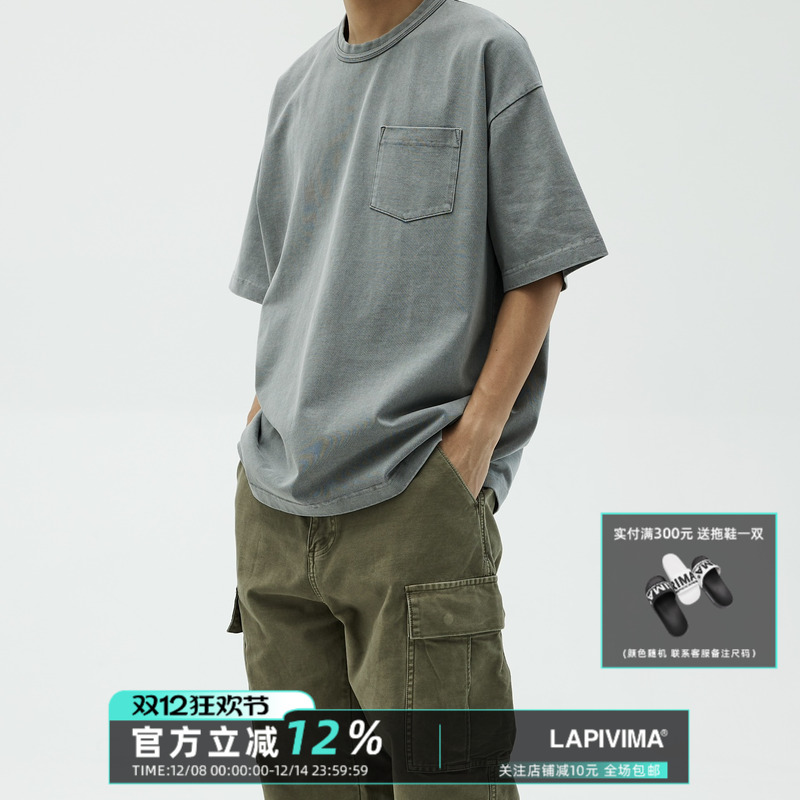 LAPRIMA短袖日系工装蜡染洗水