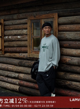LAPIVIMA SLOGAN PRINT L/S 标语印花长袖日系休闲圆领卫衣秋冬