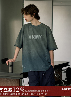 LAPRIMA 24SS ANTI-WAR LAPIVIMA 重磅水洗泼墨反战主题logoT恤