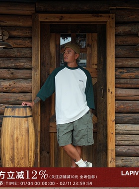 LAPIVIMA CONTRAST 3/4 LS TEE 珠地撞色圆领七分袖日系休闲户外