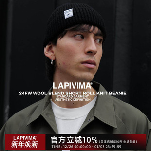 SHORT BLEND ROLL KNIT 羊毛混纺针织帽 LAPIVIMA BEANIE WOOL