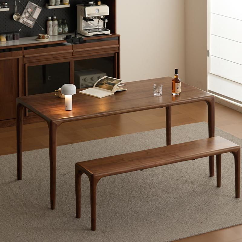 北美黑胡桃全实木餐桌长方形饭桌家用工作台榫卯茶桌书桌大板桌