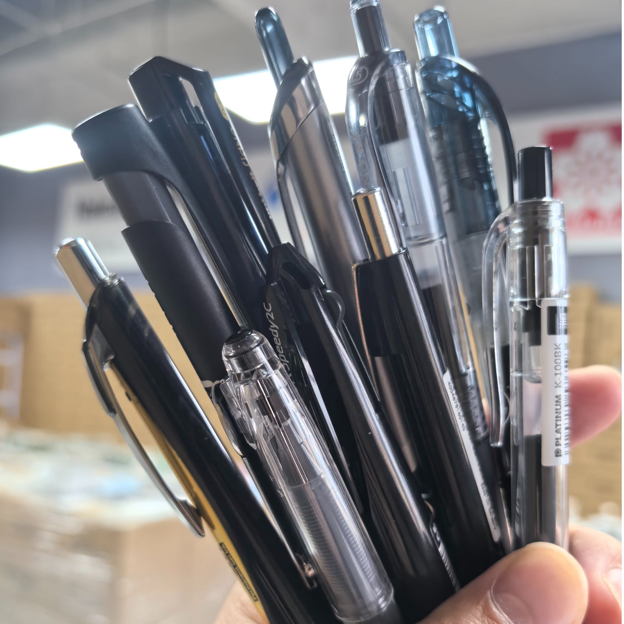 高端6大品牌斑马百乐派通黑色按动速干学生考试刷题中性笔十支图片