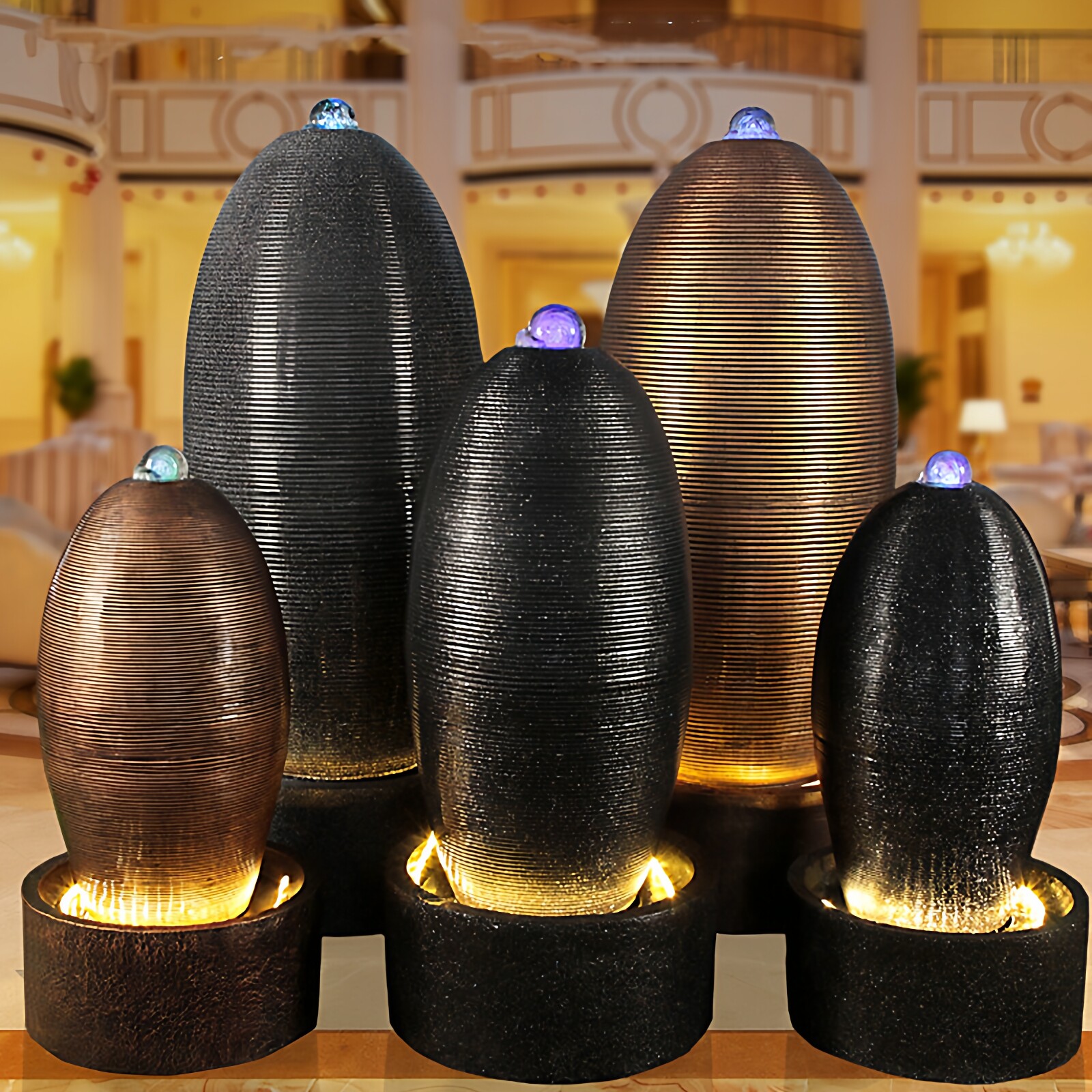 简约欧式客厅玄关办公室招财装饰落地景观流水加湿器摆件创意礼品