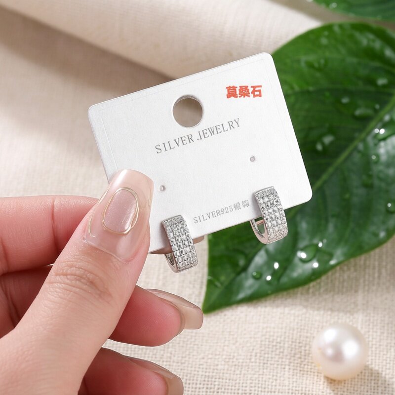 爆闪莫桑轻奢纯银耳钉2025新款