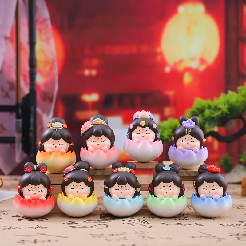 国潮风玉奴娇不倒翁小号.唐小环文创摆件景区热卖树脂工艺品