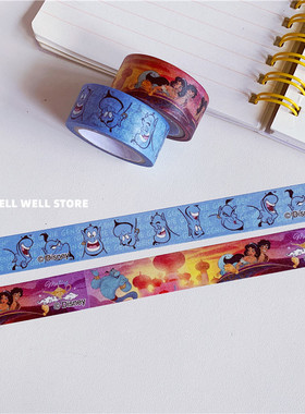 阿拉丁神公主灯手撕和纸胶带 手帐本日记本贴 diy相框相册装饰