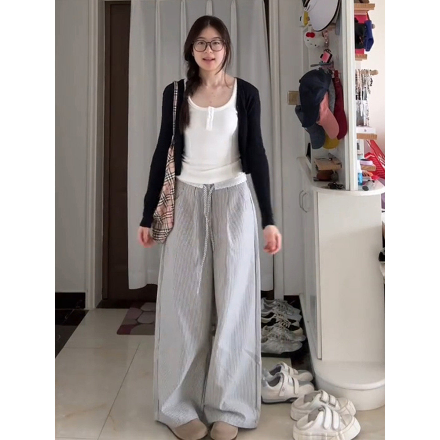 180高个子加长慵懒条纹拼接蕾丝休闲裤女春款抽绳显瘦遮肉休闲裤,女装/女士精品,休闲裤,淘宝优惠券,粉丝福利购,淘宝优惠卷