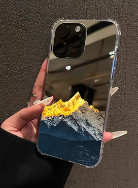 日照金山风景雪山适用iPhone16promax手机壳华为p70红米k80创意vivox90镜面opporeno7小米15招财mate60一加13