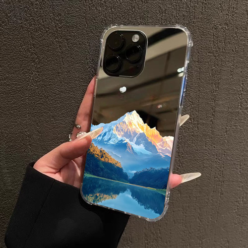 日照金山风景雪山适用iPhone17promax镜面15promax情侣14Pro苹果16手机壳xsmax创意13简约12招财78plus补妆xr