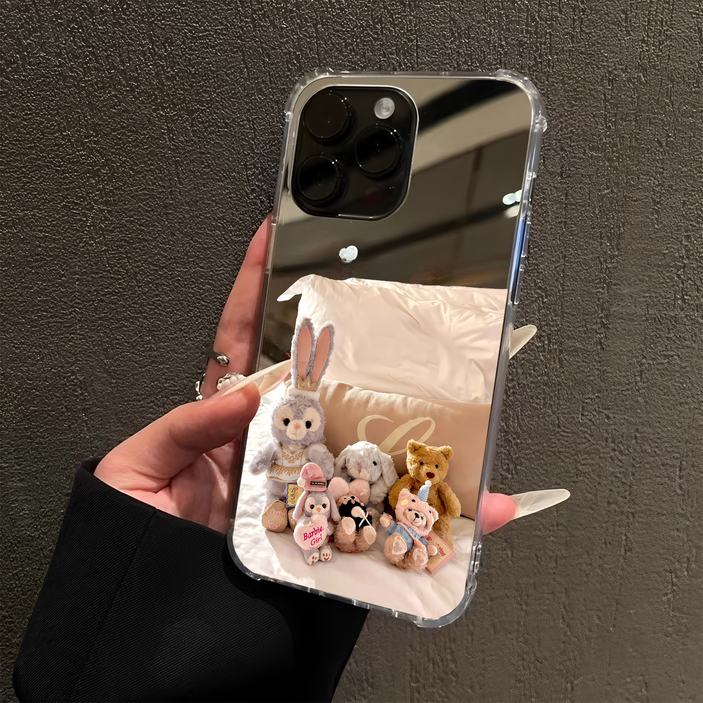 治愈可爱动物适用iPhone17pro镜面16promax星黛露15Pro苹果14手机壳xsmax补妆13卡通7/8plus创意12潮11公仔