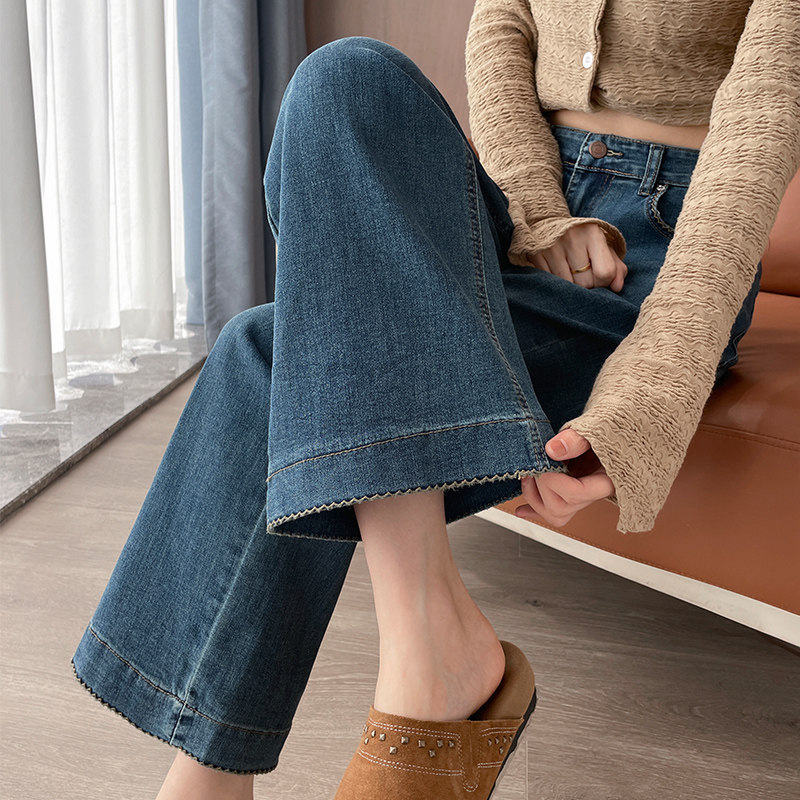 刺绣花边直筒牛仔裤女加绒九分秋冬季新款高腰显瘦小个子烟管裤子,女装/女士精品,牛仔裤,淘宝优惠券,粉丝福利购,淘宝优惠卷