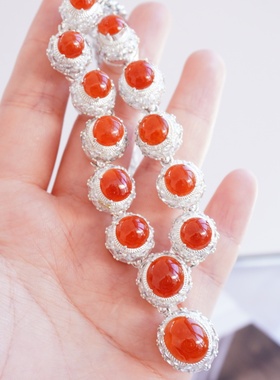 超值红翡套链天然无烧有证书缅料A货定制镶嵌提升气质【1821】