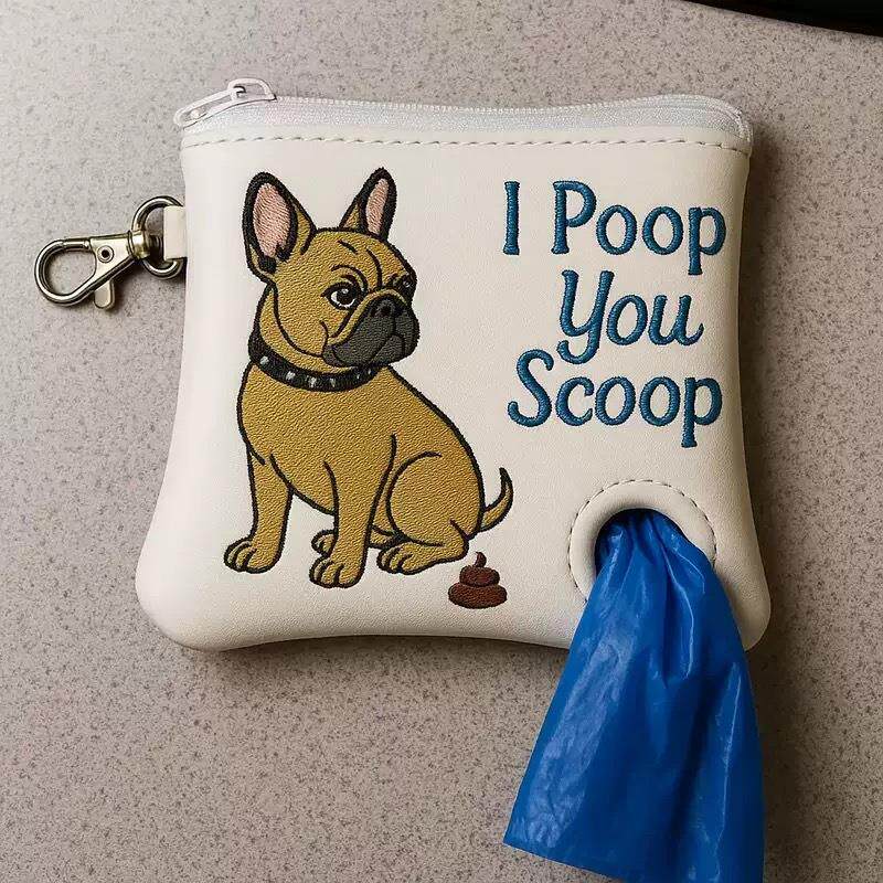 跨境新款Dog Poo Bag Holder Zipper Pouch 创意狗狗拉便便收纳袋