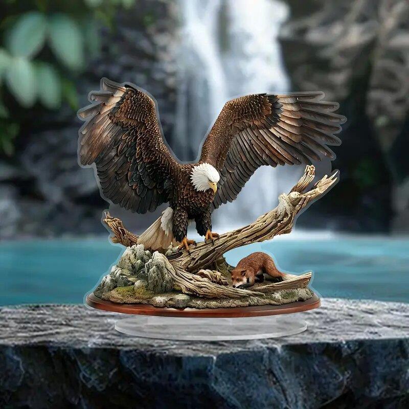 跨境个性新款老鹰大展宏图亚克力平面摆件工艺品桌面现代艺术摆件