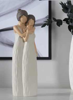 跨境新品独立站树脂工艺品母女家居装饰品摆件节日生日礼物创意