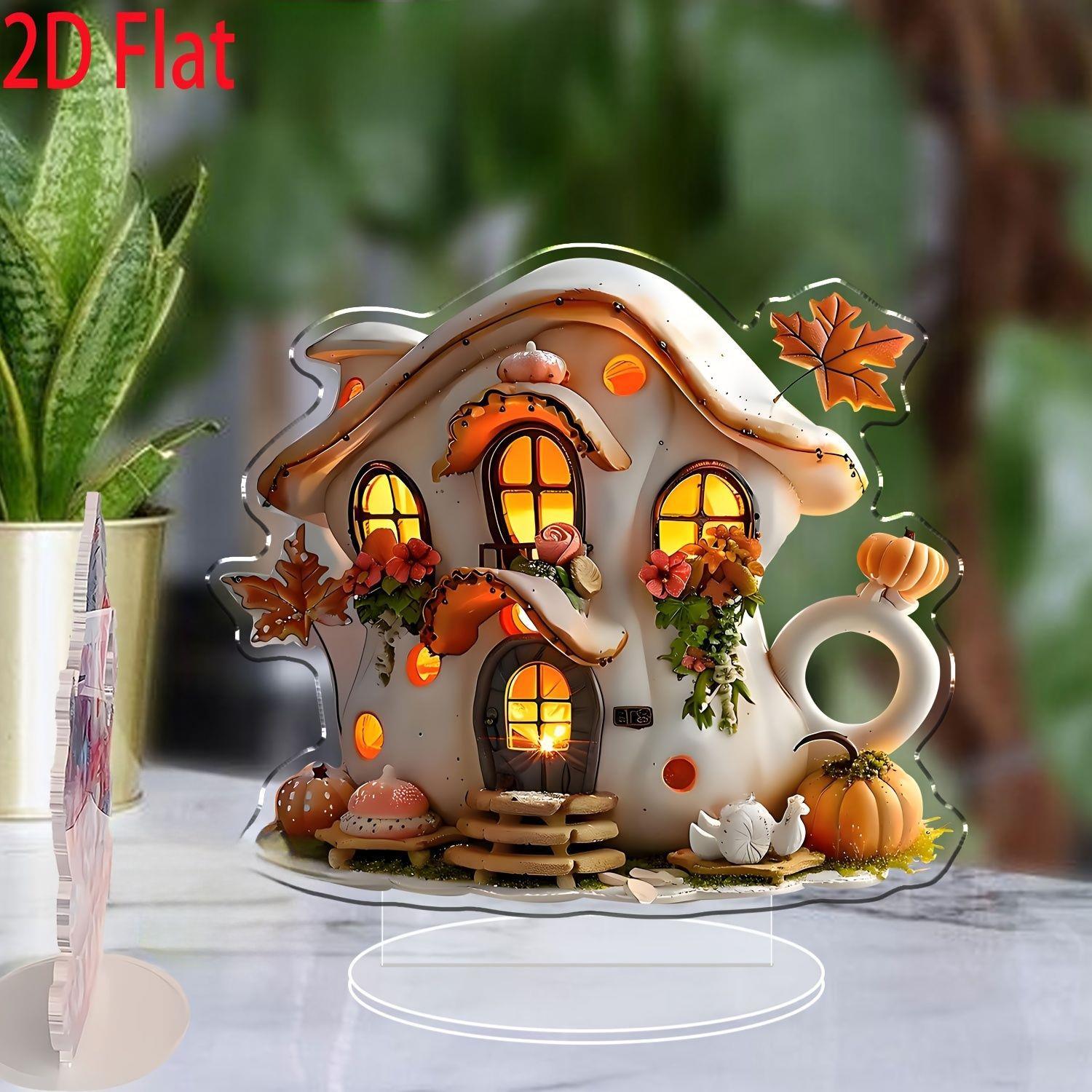 跨境新品2D亚克力南瓜枫叶立牌家居客厅玄关桌面摆件万圣节装饰品