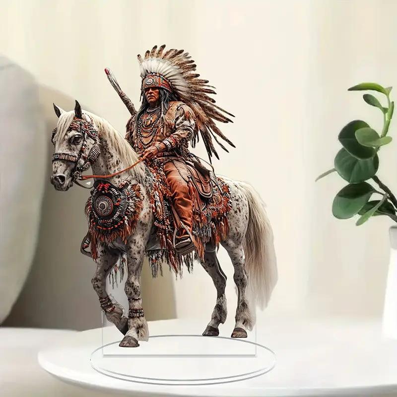 波西米亚风格丙烯酯首席雕像及底座 - 完美的圣诞礼物，流行文化