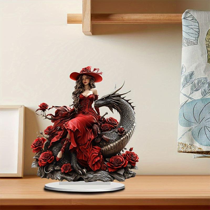 三款多彩色精致天使摆件，采用亚克力精雕工艺制成，适用于多场景