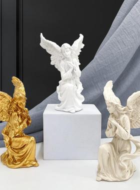 跨境热卖圣诞节日用品欧式天使女孩玄关装饰树脂工艺美式家居摆件