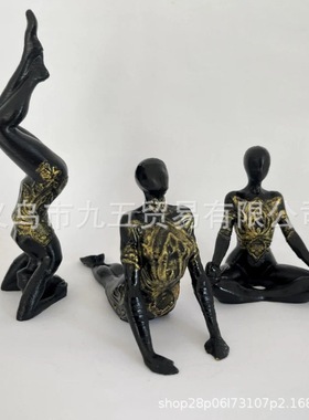 跨境爆款瑜伽人物雕像创意冥想艺术桌面装饰禅宗家居装饰品摆件