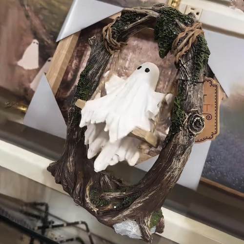 跨境新品Halloween Swing Ghost Decoration 万圣节装饰秋千鬼魂