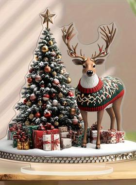 2026跨境新品圣诞节热卖系节日创意季节氛围摆件2D亚克力工艺品