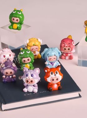 圆梦之星萌粒盲盒汽车微景观装饰品公仔摆件女孩生日礼物厂家直销