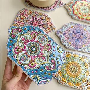 复古民族风花纹烫金隔热易清洁锅垫新中式陶瓷砂锅餐桌防滑餐垫