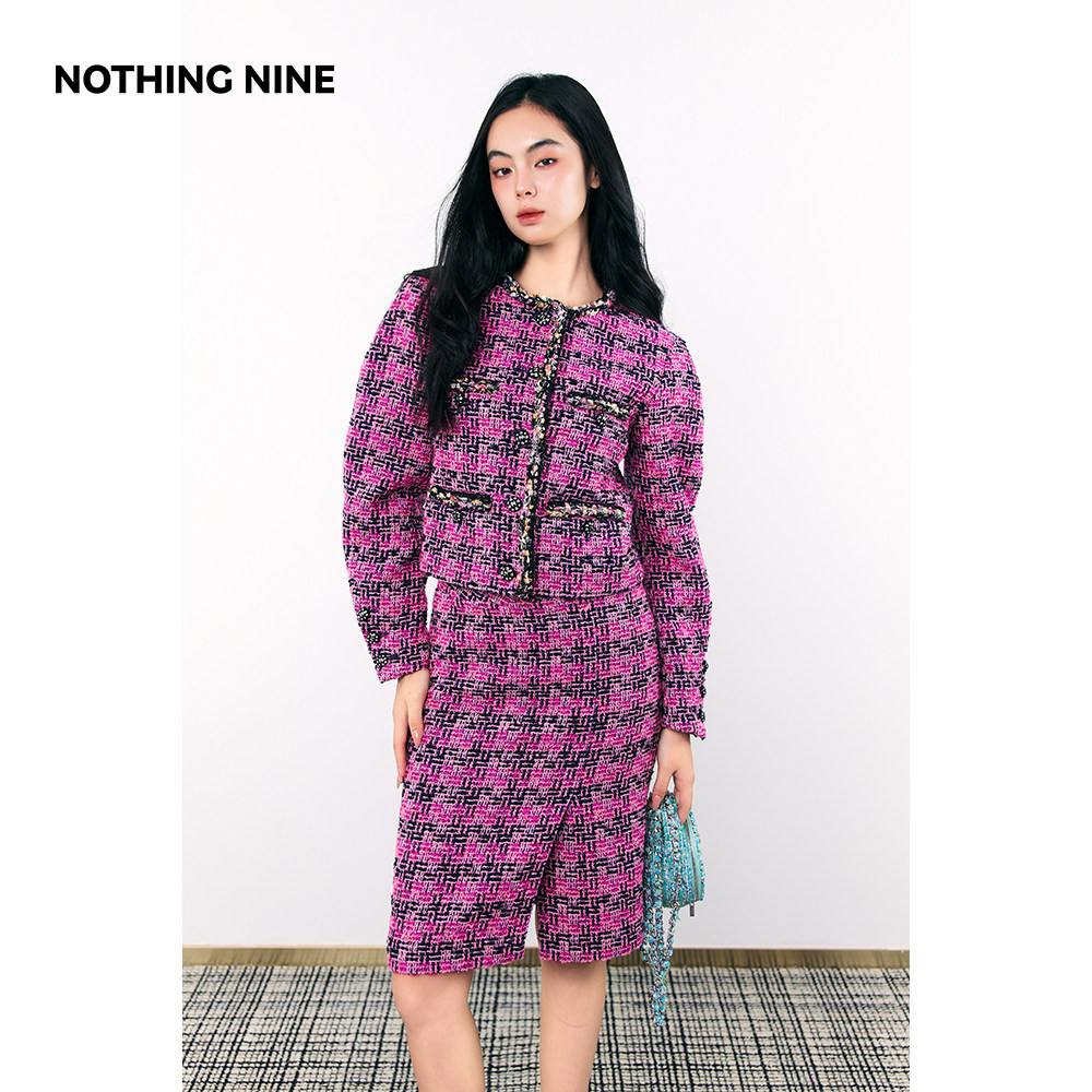 NOTHING NINE 燃粉巴黎粗花呢套装