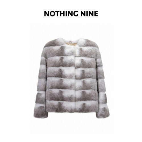 NOTHING NINE 琉云华貂芬兰saga皇冠级真丝里衬无领十字貂