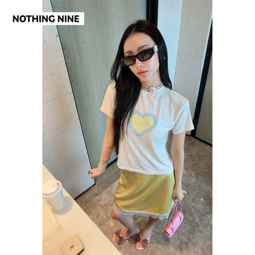 NOTHING NINE 素白心印柔软亲肤莫代尔棉T恤上衣
